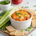 Buffalo chicken dip with cottage cheese in a ramekin – healthy, creamy, and protein-packed recipe