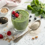GLP-1 boosting smoothie made with spinach and chia for Natural Zepbound Recipe